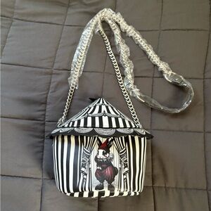 Dollskill Striped Clown Black and White Shoulder Crossbody Bag NEW Bunny Rabbit
